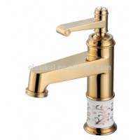 Water saving gold color bathroom cabinet hand wash bath faucet